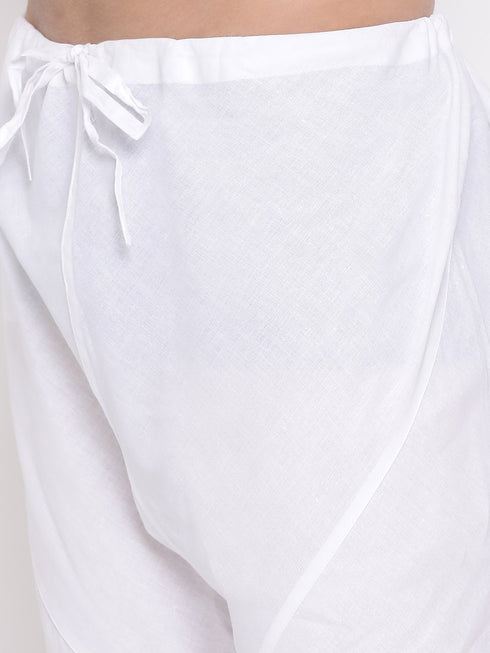 Men's White Pure Cotton Kurta Pyjama Set